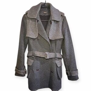 Rebecca Minkoff Gray Wool double breasted belted Coat 🩶